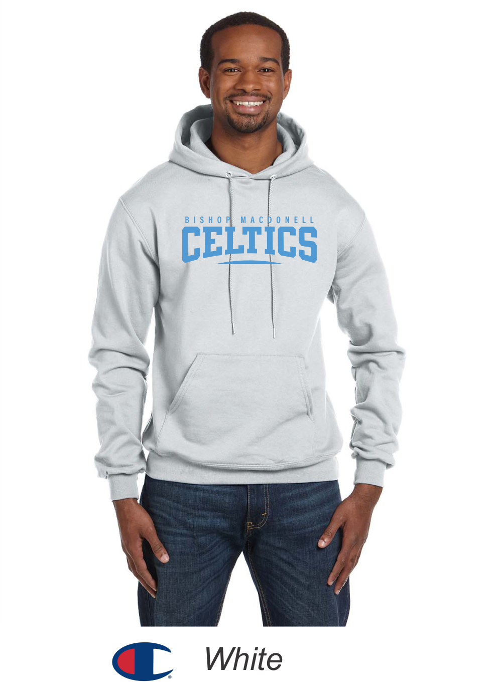 Bishop Mac Champion Hooded Sweatshirt Celtics Full Front Design